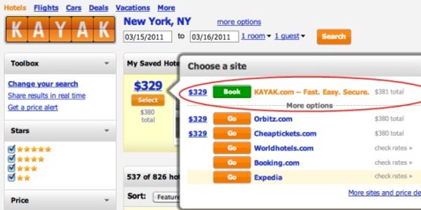 In mega meta reversal, Kayak takes direct hotel bookings through Travelocity