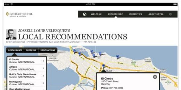 InterContinental arms concierges with iPad 2 for face-to-face chats