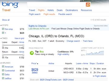 Bing makes the switch to Kayak for flights