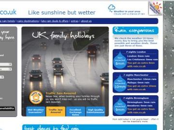 Sunshine.co.uk stokes Hoseasons row with mock rainy UK website