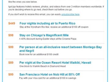 Deal publisher IgoUgo publishes deals from deal publisher Travelzoo