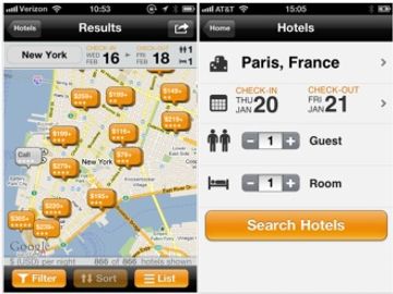 Hotel bookings arrive on Kayak mobile