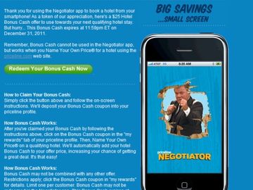 Priceline Negotiator app provides incentives for website bookings