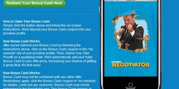 Priceline Negotiator app provides incentives for website bookings