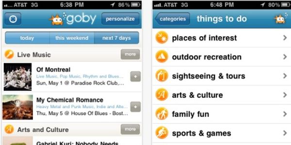 Goby iPhone app becomes your social planner with recommendation feed