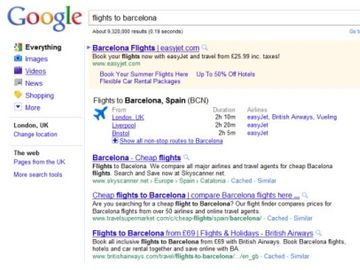 Google flight search test not driven by ITA Software, probably OAG