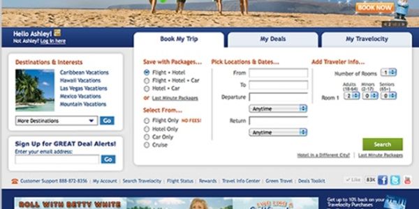 Travelocity redesign -- should your booking engine be a homepage hero too?