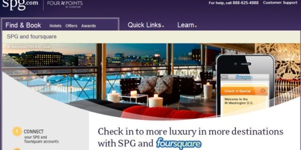 Starwood Hotels offers Starpoints and free stays for foursquare check-ins