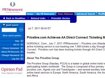 Priceline: Ticketing milestone with American Airlines direct connect