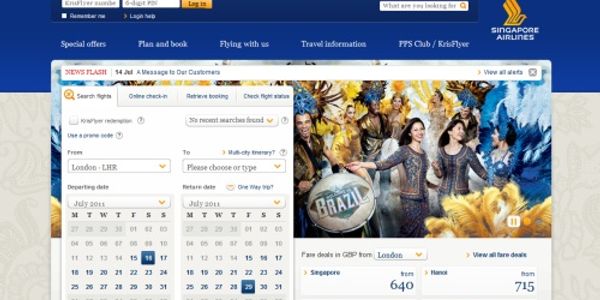 Singapore Airlines sorry for aggravation on new website