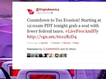 Virgin America promotes federal tax evasion through social media