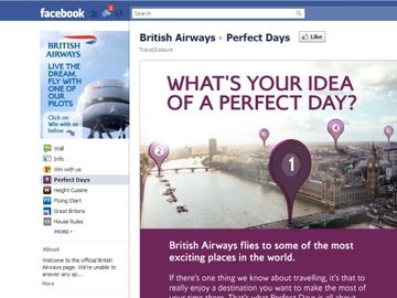 BA seeking Perfect Days via Facebook app