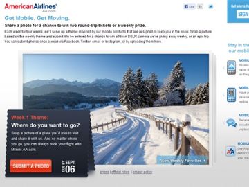 American Airlines uses 5 channels for mobile sweepstakes submissions