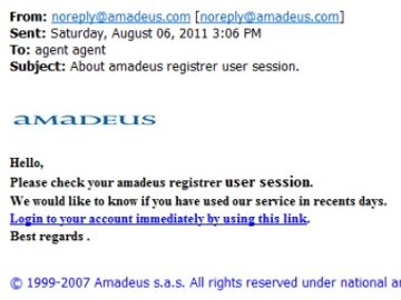 Amadeus warns agents following phishing email scare