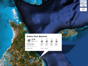 Google Maps adds weather but where is Hurricane Irene?