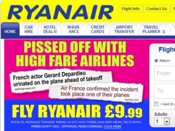 Ryanair seizes the moment after Gerard Depardieu toilet saga