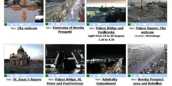 Hotel booking site throws in multiple live webcams of St Petersburg