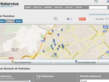 Tours and hotels come to history travel site via interactive map