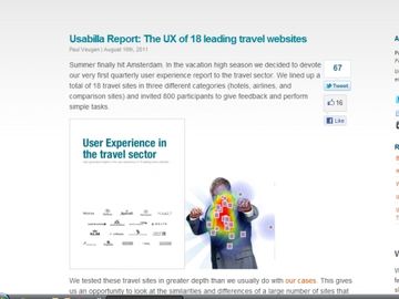 Facebook button gets thumbs down in travel usability testing, internal ads also disliked