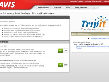Avis: First car rental company to import TripIt itineraries