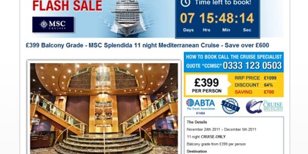 CruiseCompare taps Cheapflights for flash sale test