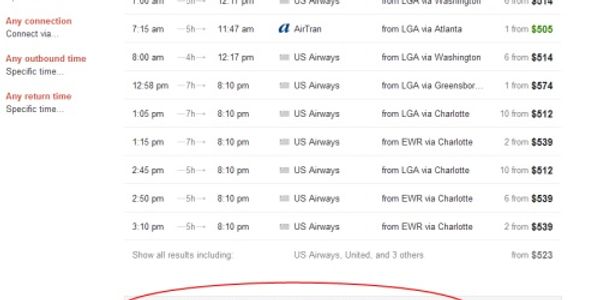 Google Flight Search -- suddenly online travel agency ads appear