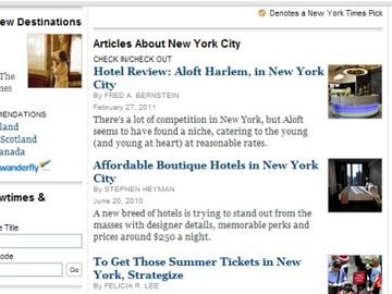 Wanderfly spreads the inspiration through New York Times destination pages
