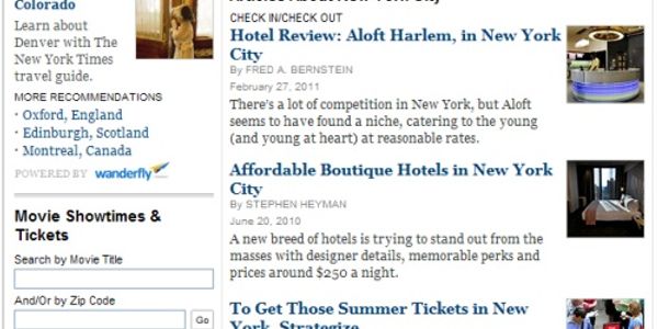 Wanderfly spreads the inspiration through New York Times destination pages