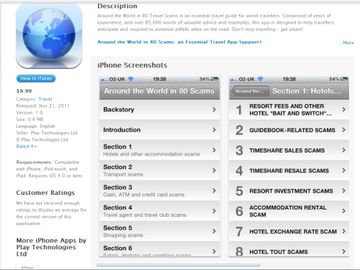 Travel scam app developed for iPhone