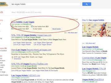 Google plants Hotel Finder tool right above every other ad