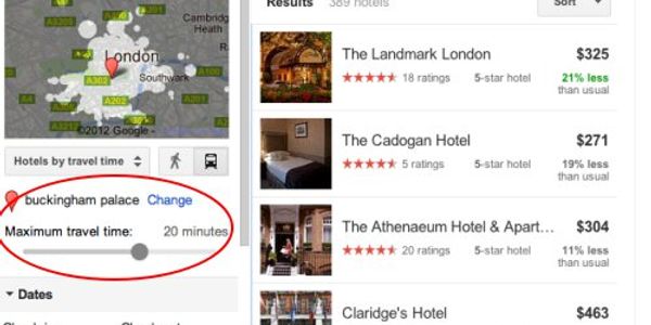 Google Hotel Finder distances itself from Hipmunk with transit data