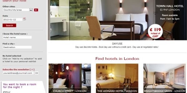 DayUse-Hotels targets guests looking for a brief sleep or quick rendez-vous