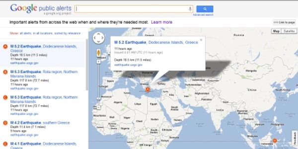 Google Public Alerts launches to provide information in crisis situations