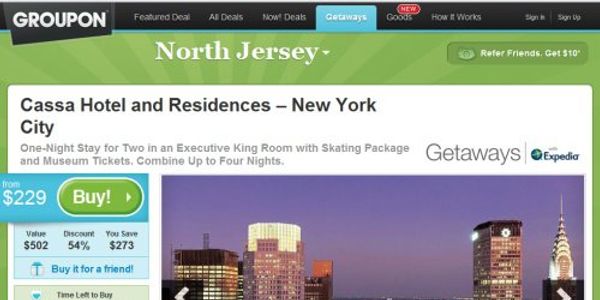 Yipit: Groupon Getaways grew 50 percent in November in North America