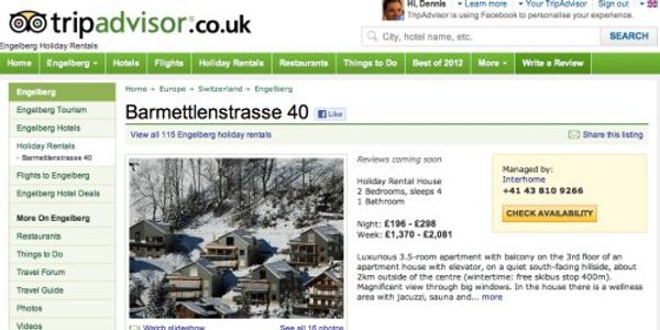 TripAdvisor to get verified vacation rental reviews from Interhome guests