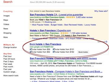 Google repositions Hotel Finder atop organic search results
