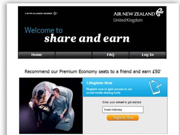 Air New Zealand claims airline first on social share rewards