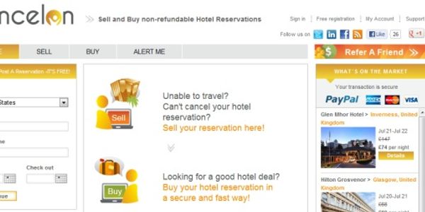 Cancelon claims pioneering position in marketplace for unused hotel reservations
