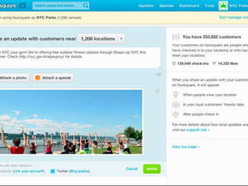 Foursquare launches Local Updates, promoting businesses that claim listings