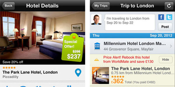 WorldMate adds hotel price alerts to its trip-management iPhone app