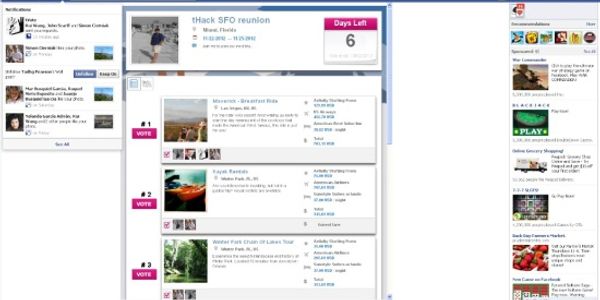 Destinations, hotels, tours and activities - now groups can vote for their favourite on Facebook