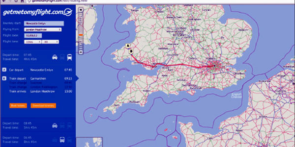GetMeToMyFlight aims for multi-modal transport search
