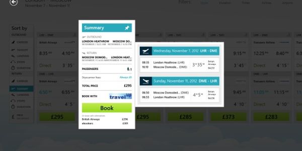 Booking.com and Skyscanner check in with first Windows 8 apps