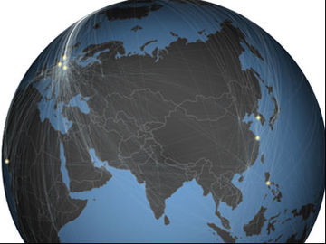 See air passenger traffic mapped on the globe with this unique data visualization