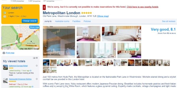 Massive discount on Booking.com sees 2014 run on reservations at London hotel
