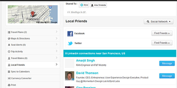 JetZet adds a layer of social networking to itinerary management