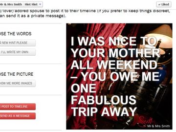 Love is in the air - Mr & Mrs Smith hopes so with Facebook trip hint service