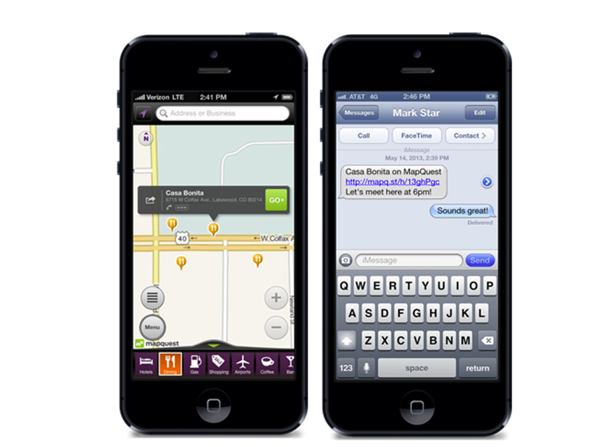 MapQuest releases place sharing and traffic rerouting to mobile product