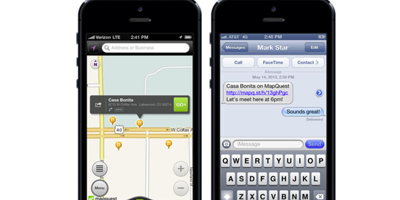 MapQuest releases place sharing and traffic rerouting to mobile product