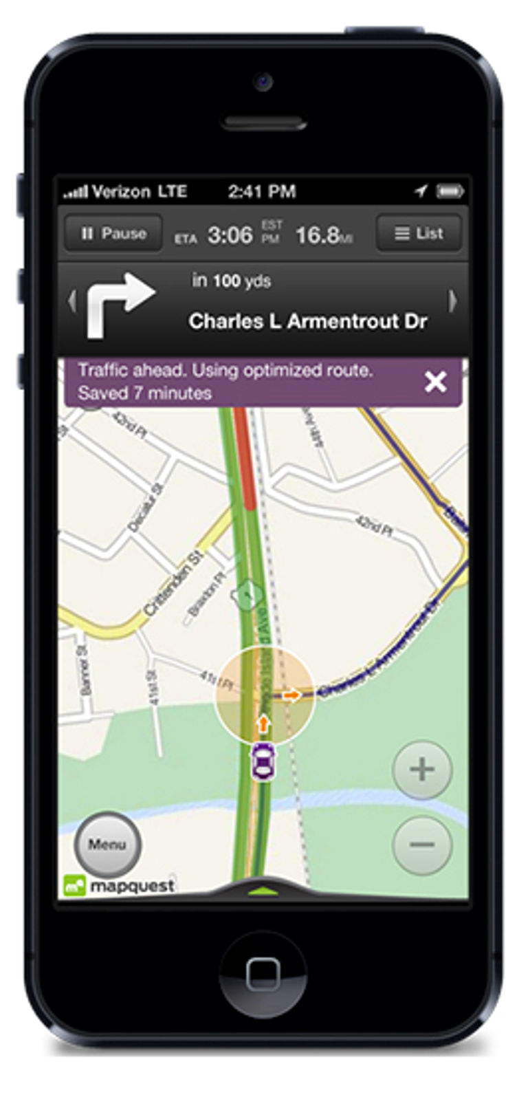 MapQuest releases place sharing and traffic rerouting to mobile product